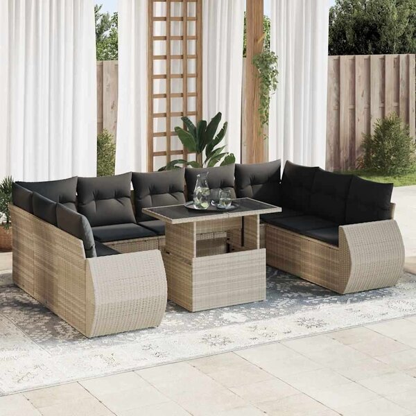 Vidaxl Polyrattan Kerti Ülőgarnitúra - 10 részes