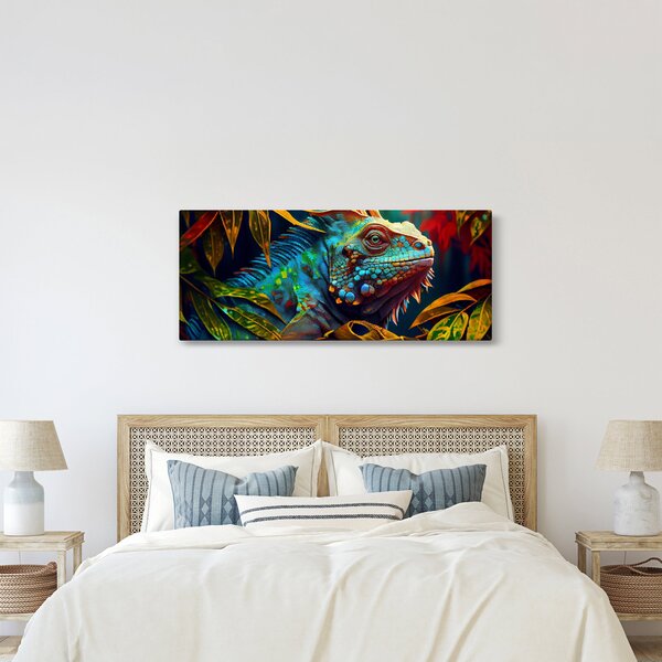 Kép - Színes leguán (120x50 cm)
