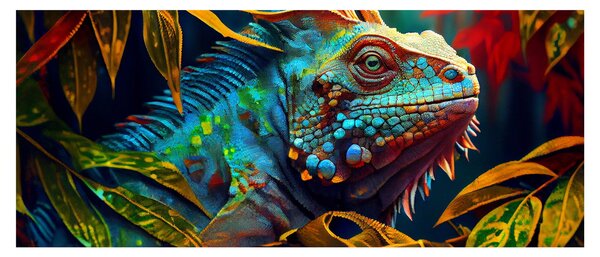 Kép - Színes leguán (120x50 cm)