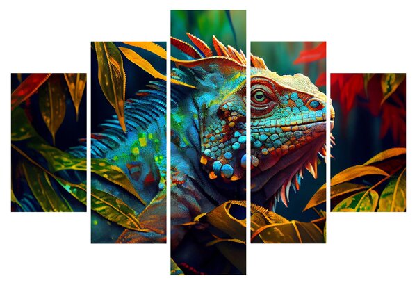 Kép - Színes leguán (150x105 cm)
