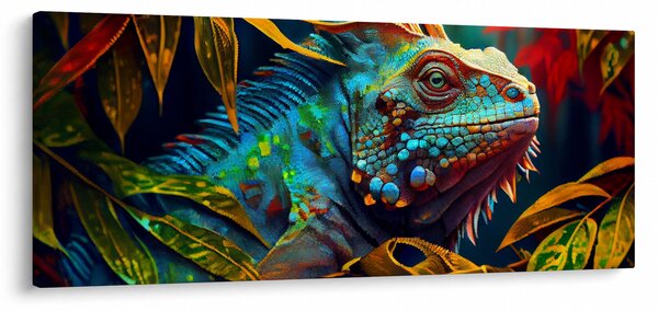 Kép - Színes leguán (120x50 cm)