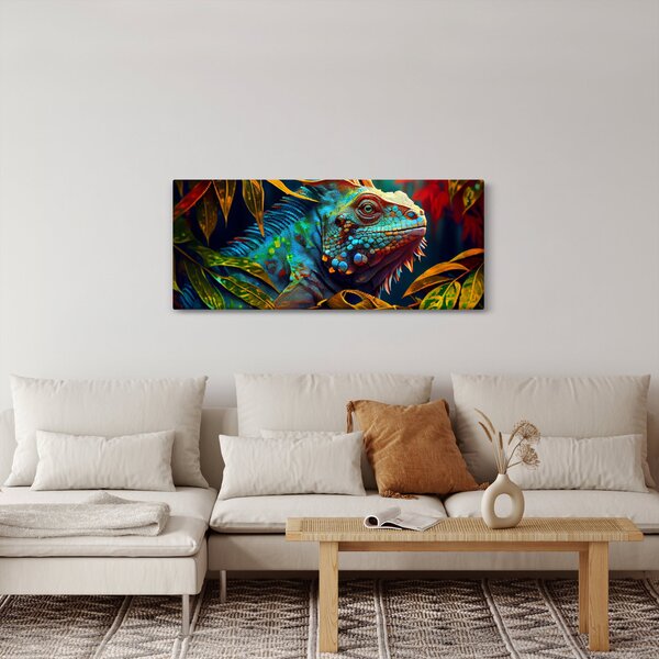 Kép - Színes leguán (120x50 cm)