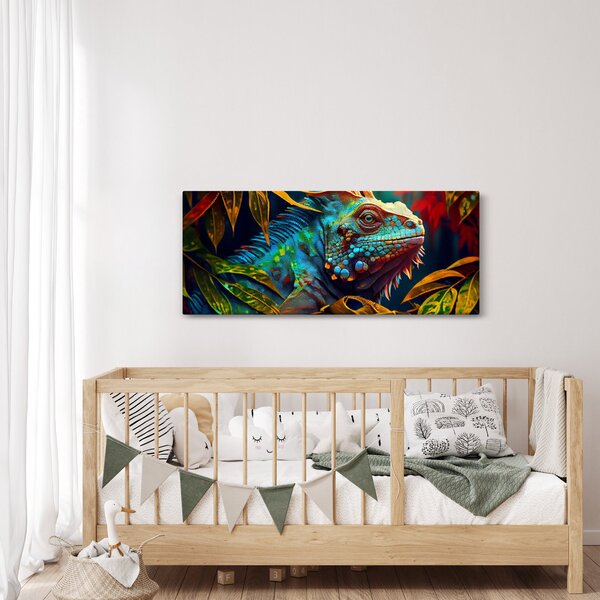 Kép - Színes leguán (120x50 cm)