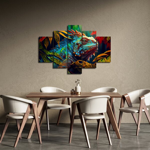 Kép - Színes leguán (150x105 cm)