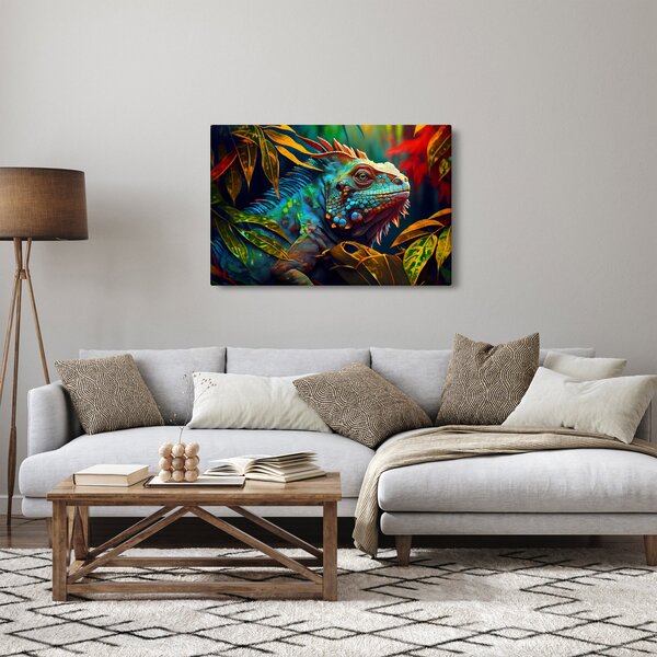 Kép - Színes leguán (90x60 cm)
