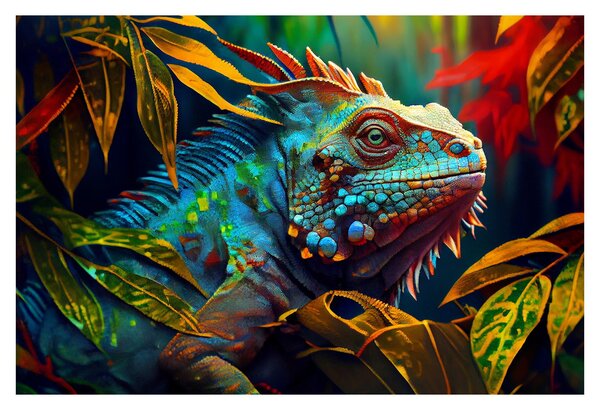 Kép - Színes leguán (90x60 cm)