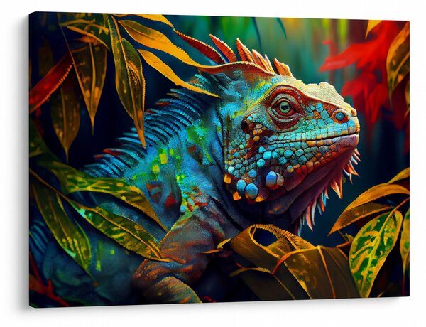 Kép - Színes leguán (70x50 cm)