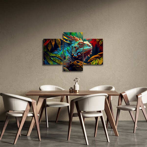 Kép - Színes leguán (90x60 cm)