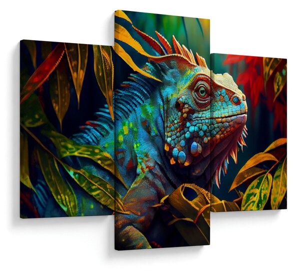Kép - Színes leguán (90x60 cm)