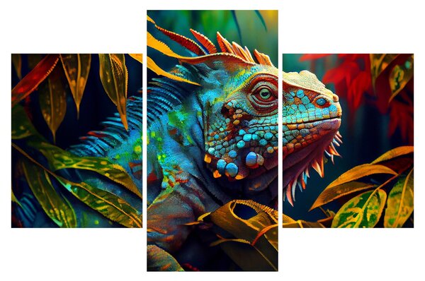 Kép - Színes leguán (90x60 cm)