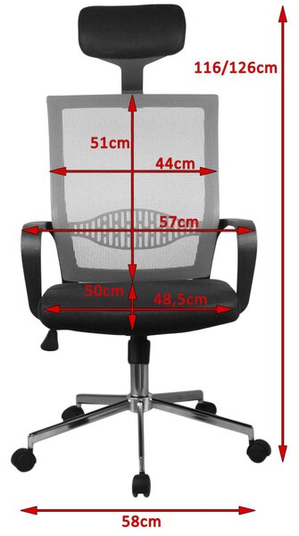 AKORD OCF-9 Ergonomikus Hálós Irodai Szék Piros