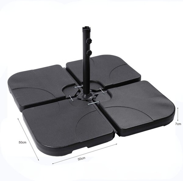 AKORD UB50X50 HDPE Napernyőtalp Fekete