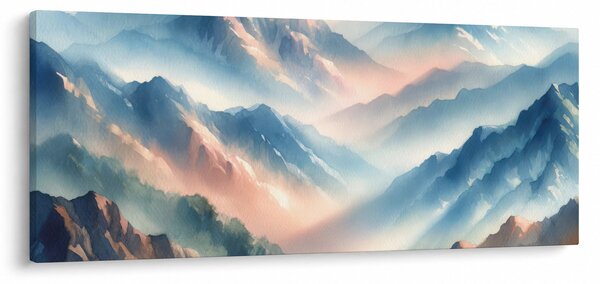 Kép - Akvarell hegyek (120x50 cm)