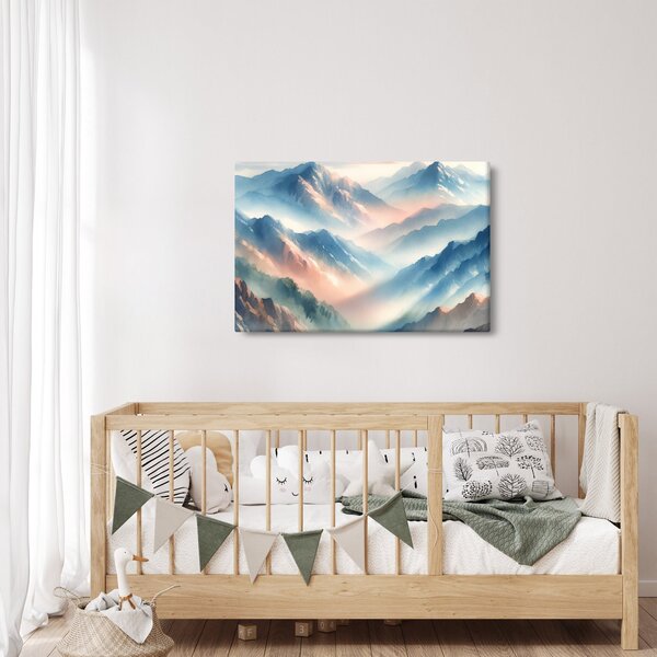 Kép - Akvarell hegyek (90x60 cm)