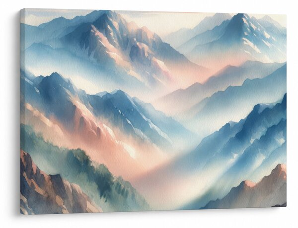 Kép - Akvarell hegyek (70x50 cm)