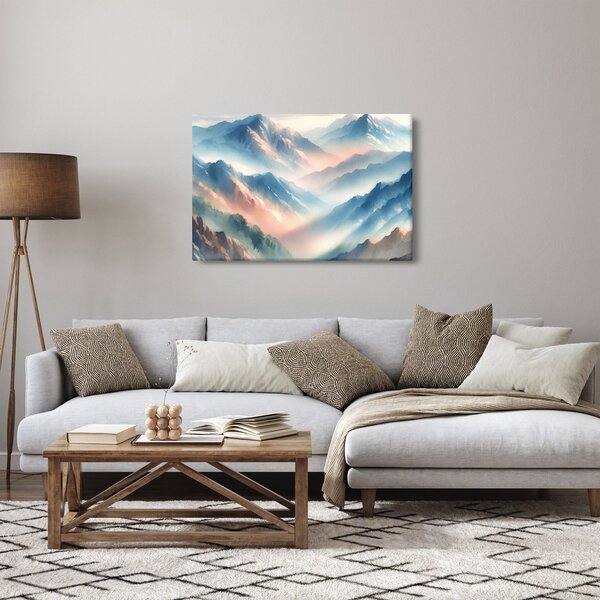Kép - Akvarell hegyek (90x60 cm)