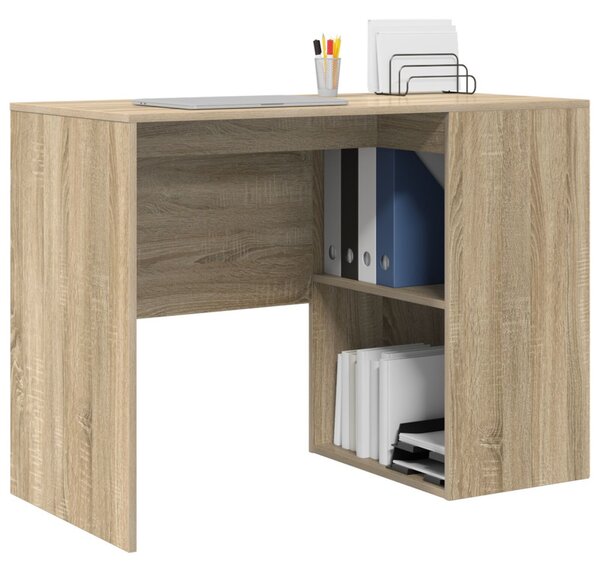 Asztal polcokkal Sonoma tölgy 102 x 50 x 75 cm Faanyag