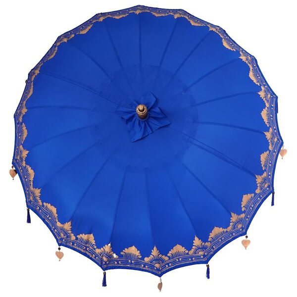VidaXL Balinéz napernyő alappal Kék 215 x 215 x 260 cm Pamut