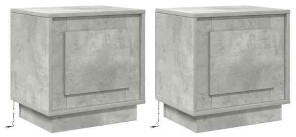 Éjjeliszekrény 2 db Beton Szürke 44 x 34,5 x 45 cm Szerelt Fa