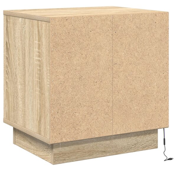 Éjjeli Asztal LED Fényekkel Sonoma Tölgy 44x34,5x45 cm