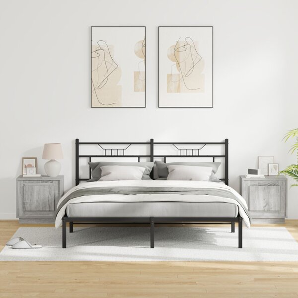 Éjjeliszekrény 2 db Szürke 44 x 34,5 x 45 cm Szerelt Fa