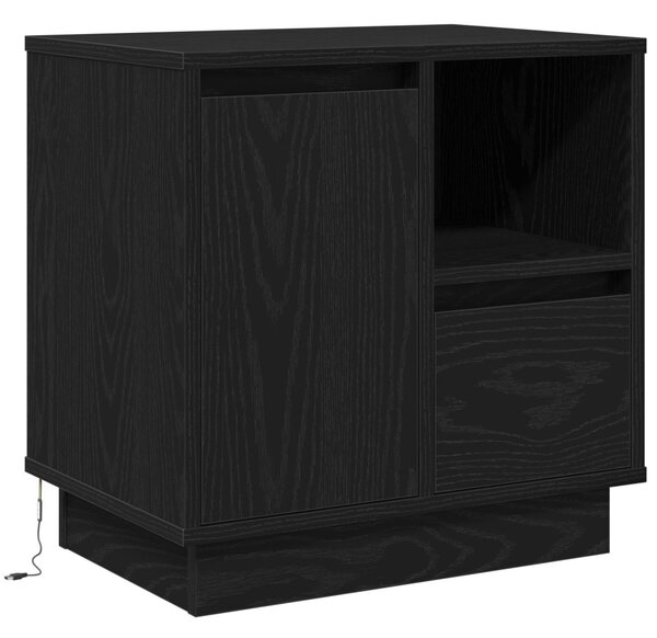 Éjjeliszekrény Fekete tölgy 50 x 34,5 x 50 cm Szerelt fa