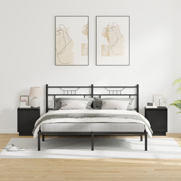 Éjjeliszekrény 2 db Fekete tölgy 39 x 34,5 x 50 cm Szerelt fa