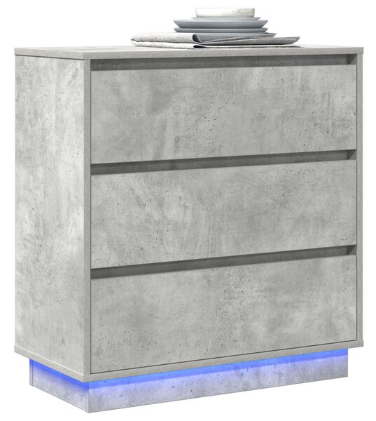 Éjjeliszekrény Beton Szürke 71 x 34,5 x 75 cm Szerelt fa