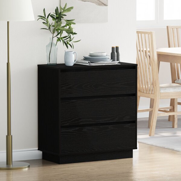 Éjjeliszekrény Fekete tölgy 71 x 34,5 x 75 cm Szerelt fa