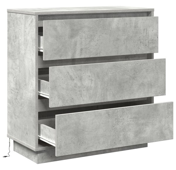 Éjjeliszekrény Beton Szürke 71 x 34,5 x 75 cm Szerelt fa