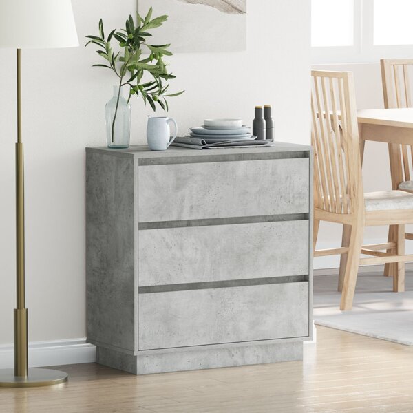 Éjjeliszekrény Beton Szürke 71 x 34,5 x 75 cm Szerelt fa