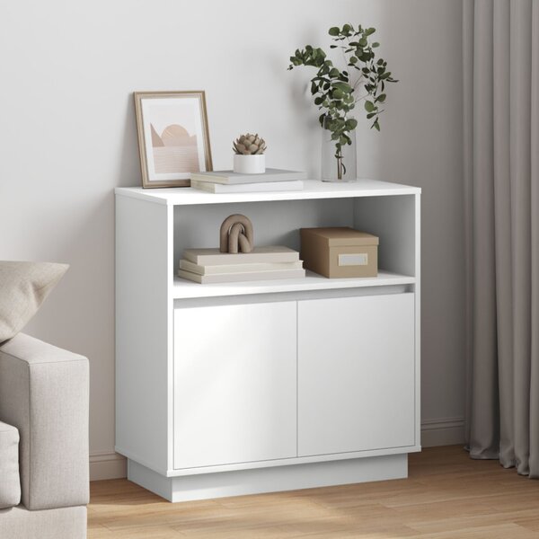 LED tálaló LED -es lámpákkal Fehér 71 x 34,5 x 75 cm Faanyag