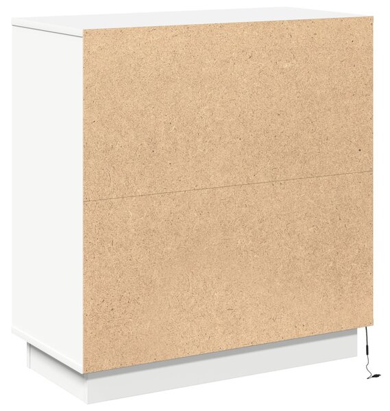 LED tálaló LED -es lámpákkal Fehér 71 x 34,5 x 75 cm Faanyag