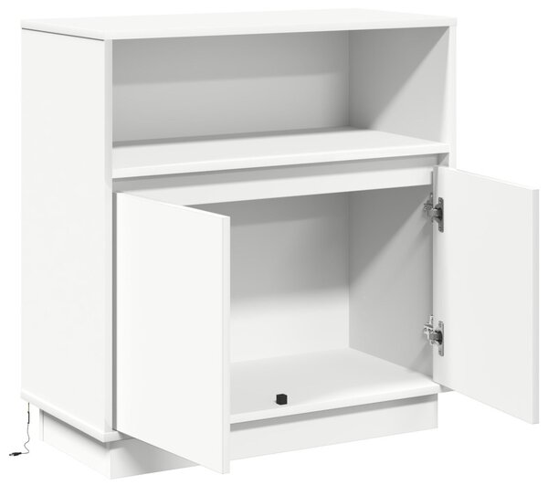 LED tálaló LED -es lámpákkal Fehér 71 x 34,5 x 75 cm Faanyag