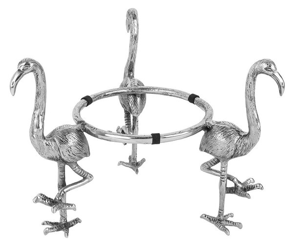 KARE Design Flamingó Dekoratív Alumínium Tál Ezüst