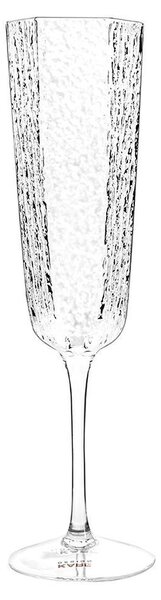 KARE Cascata Kézműves Pezsgőspohár Átlátszó Texturált Üveg 250ml