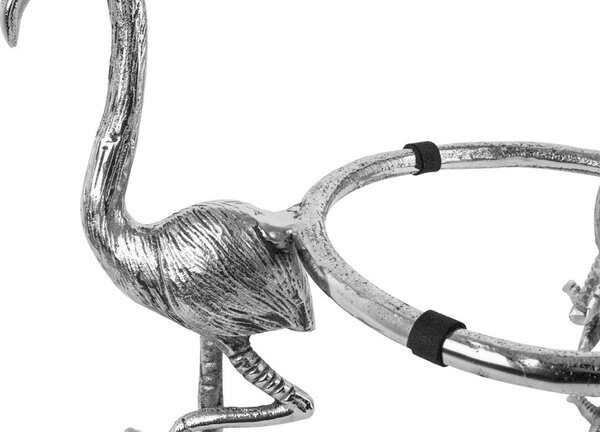 KARE Design Flamingó Dekoratív Alumínium Tál Ezüst
