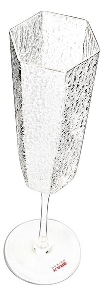 KARE Cascata Kézműves Pezsgőspohár Átlátszó Texturált Üveg 250ml