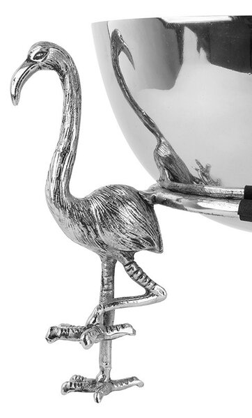 KARE Design Flamingó Dekoratív Alumínium Tál Ezüst