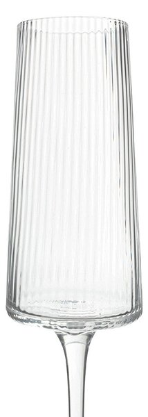 KARE Riffle Pezsgőspohár Üveg Átlátszó Bordázott 215ml