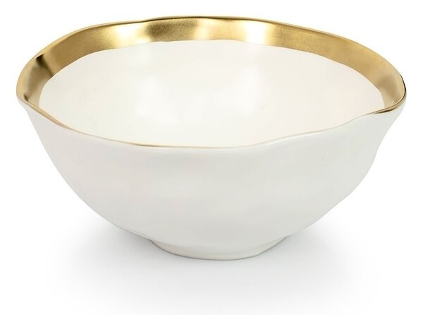 KARE Bell Porcelán Tál Fehér-Arany 15cm
