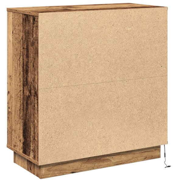 LED tálaló LED -es lámpákkal Öreg fa 71 x 34,5 x 75 cm Faanyag