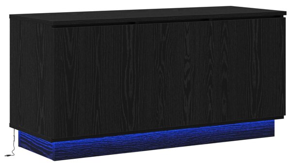 TV szekrény Fekete 100x38x49 cm Mérnöki fa