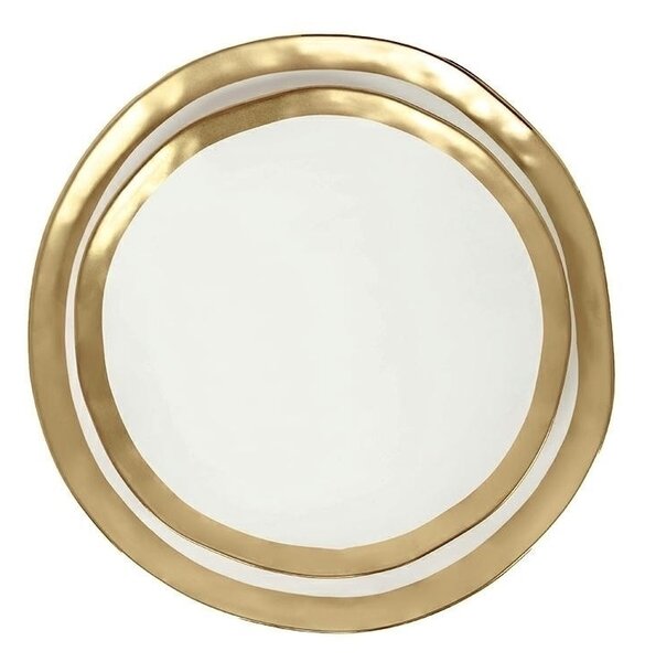 KARE Bell Porcelán Tányér Fehér-Arany 26 cm