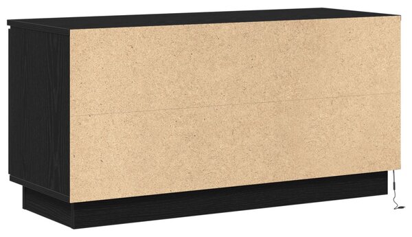 TV szekrény Fekete 100x38x49 cm Mérnöki fa