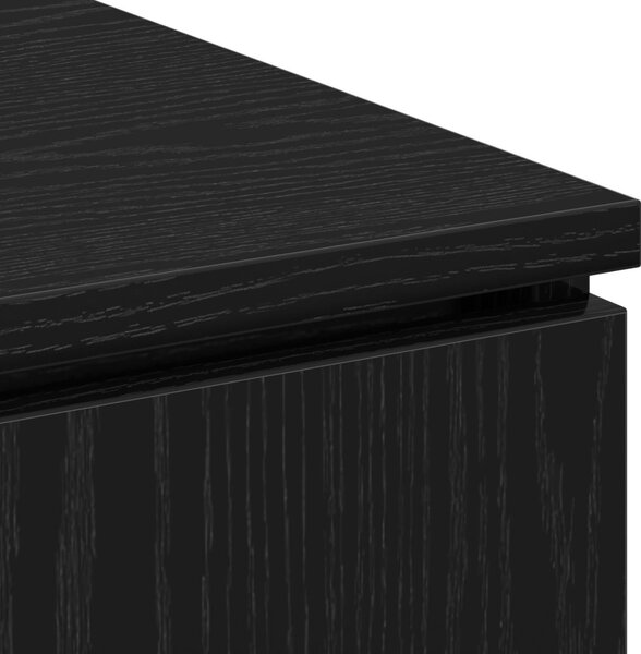TV szekrény Fekete 100x38x49 cm Mérnöki fa
