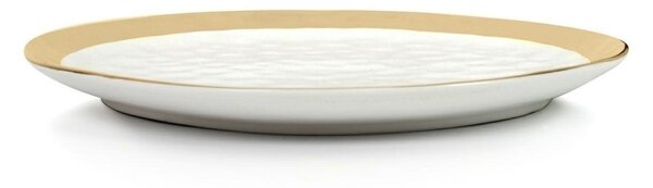KARE Bell Porcelán Tányér Fehér-Arany 26 cm