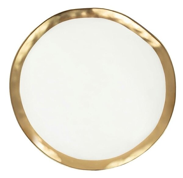 KARE Bell Porcelán Tányér Fehér-Arany 31 cm