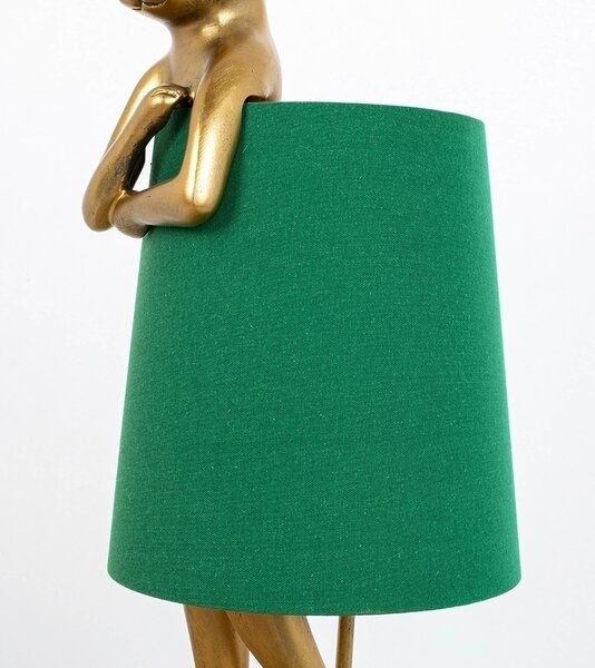 KARE Design Rabbit Asztali Lámpa Arany Zöld Vászon Ernyővel 68cm