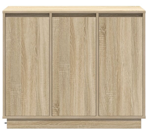 LED tálaló Sonoma tölgy 90 x 32 x 75 cm Faanyag